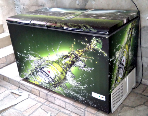 Envelopamento de Freezer Heineken