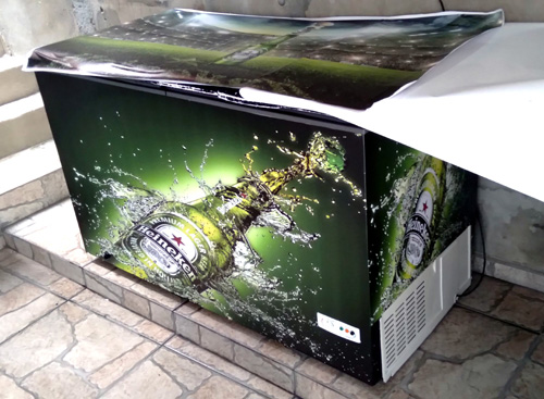 Envelopamento de Freezer Heineken