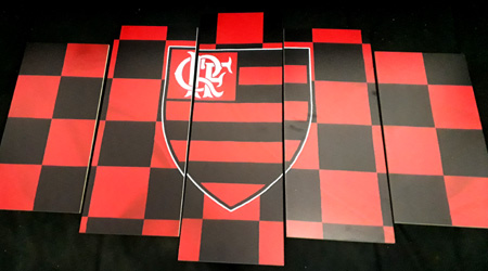 Quadro Mosaico Flamengo 5 Partes