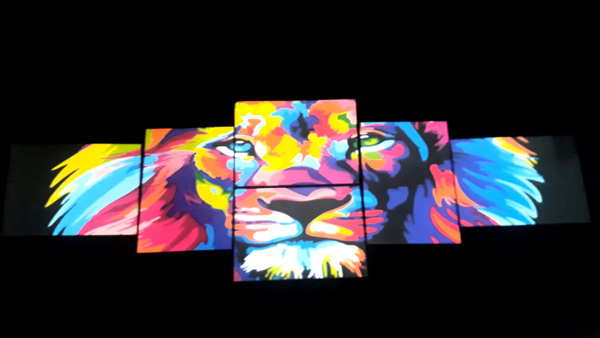 Quadro Mosaico Leão de Judá Colorido 6 Partes